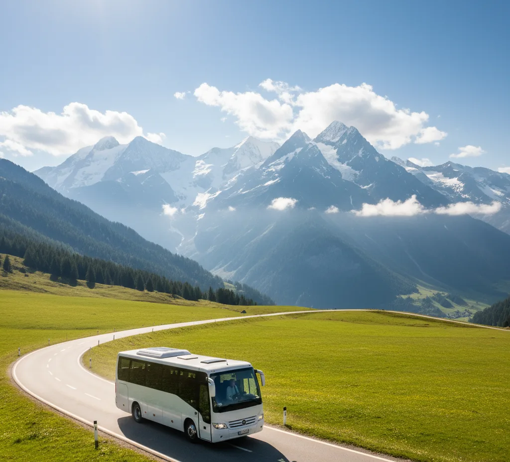 Minibus on European road