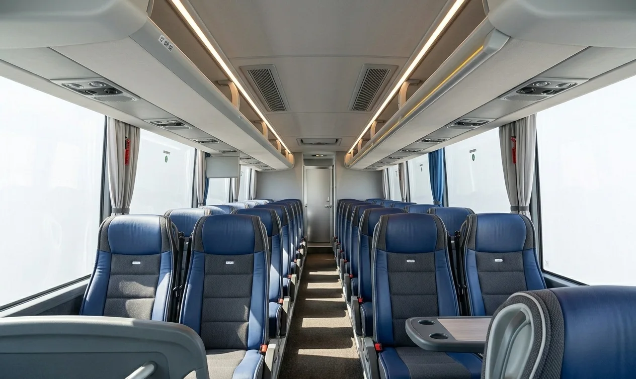 55-seat travel bus — interior